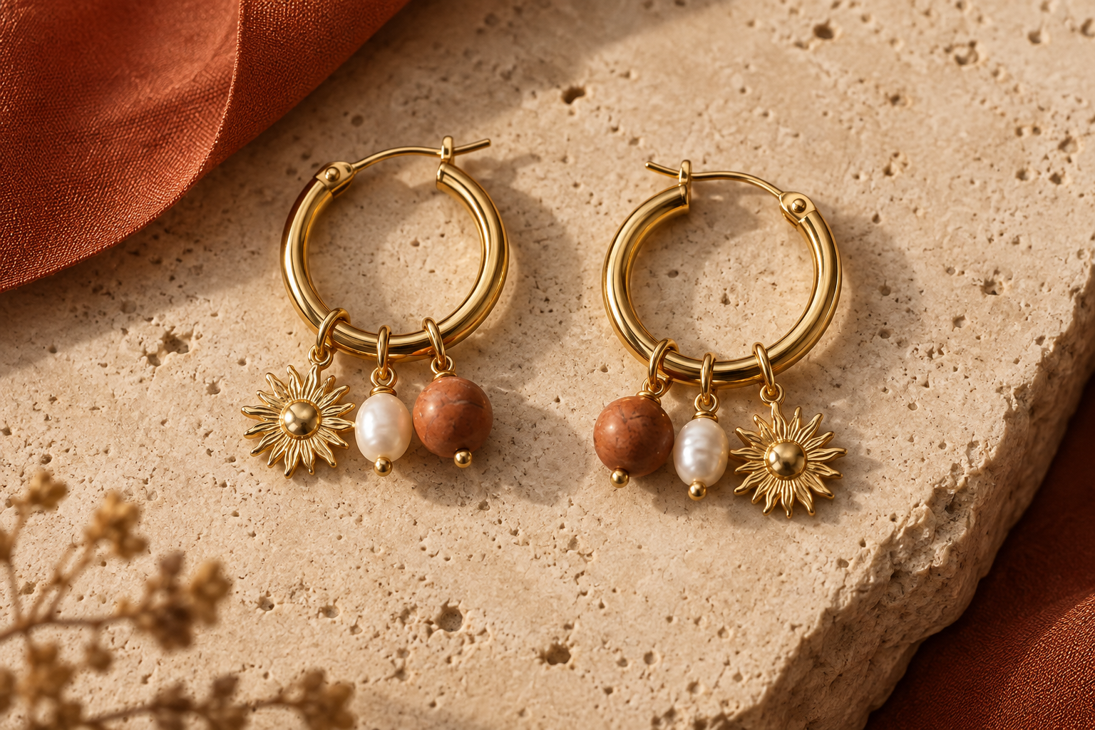 Boucles d’oreilles dorées personnalisées